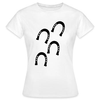 Pferden-Hufe - Frauen T-Shirt - Weiß - Vorne - AI Model Female 172 dark (172cm)