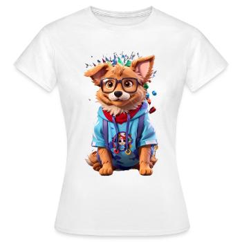 Chien mignon - T-shirt Femme - blanc - Devant - AI Model Female 172 dark (172cm)