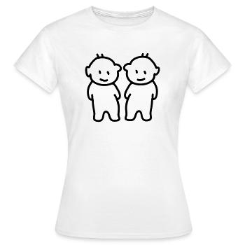 Twins - Twins - Ligne - T-shirt Femme - blanc - Devant - AI Model Female 172 dark (172cm)