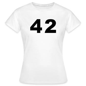 Nombre - 42 - quarante deux - T-shirt Femme - blanc - Devant - AI Model Female 172 dark (172cm)