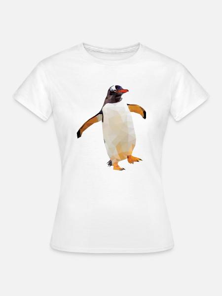 Low Poly Penguin - Frauen T-Shirt - Weiß