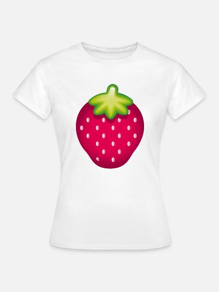 Smiley Strawberry - Frauen T-Shirt - Weiß