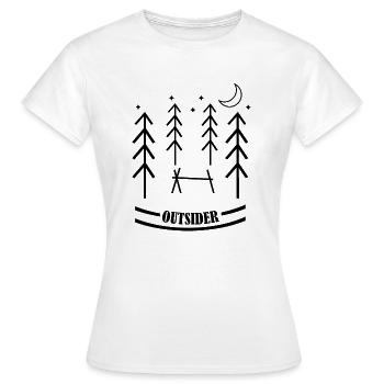 Aventure Outsider Outdoor Nature - T-shirt Femme - blanc - Devant - AI Model Female 172 dark (172cm)