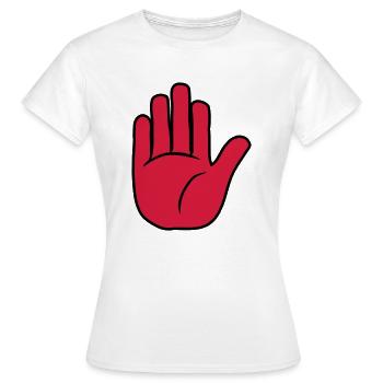 Stop Hand Sign - Women's T-Shirt - white - Front - AI Model Female 172 dark (172cm)