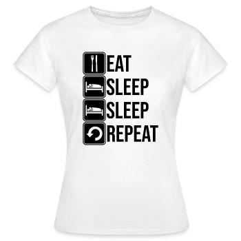 Repeat sleep daily - Women's T-Shirt - white - Front - AI Model Female 172 dark (172cm)