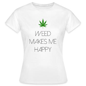 weed macht mich glücklich Cannabis Marihuana - Frauen T-Shirt - Weiß - Vorne - AI Model Female 172 dark (172cm)