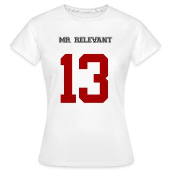 Mr. Relevant 13 - Women's T-Shirt - white - Front - AI Model Female 172 dark (172cm)
