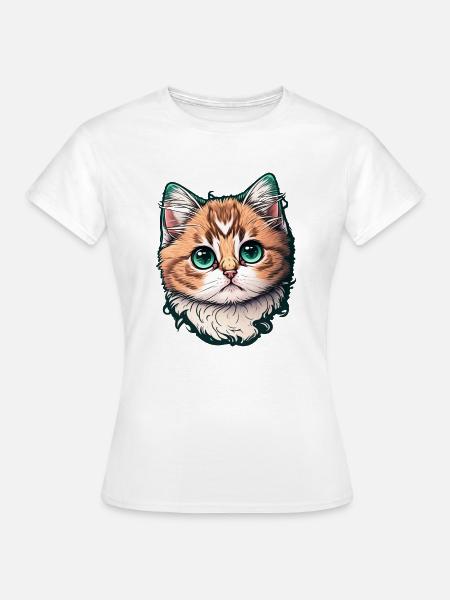 Altmodische Katze - Frauen T-Shirt - Weiß
