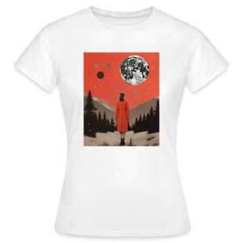 Wünsch dem Vollmond einen mystischen Wunsch (Mädchen) - Frauen T-Shirt - Weiß - Vorne - AI Model Female 172 dark (172cm)