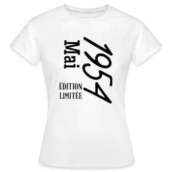édition limitée Mai 1954 - T-shirt Femme - blanc - Devant - AI Model Female 172 dark (172cm)