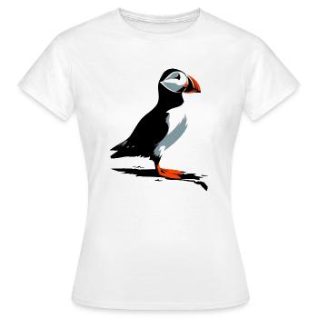 Macareux - T-shirt Femme - blanc - Devant - AI Model Female 172 dark (172cm)