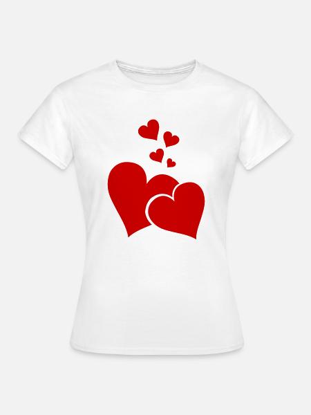 Hearts - Frauen T-Shirt - Weiß