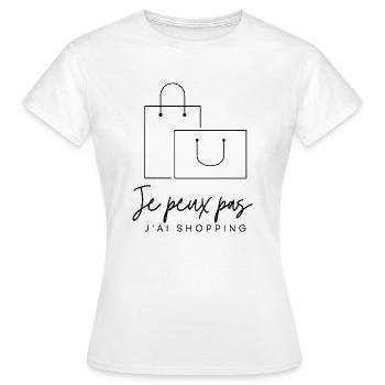 Ich kann nicht einkaufen gehen - Frauen T-Shirt - Weiß - Vorne - AI Model Female 172 dark (172cm)
