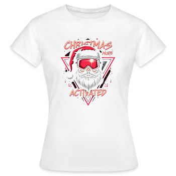 Weihnachtsmann auf Skis: Christmas Mode Activated - Frauen T-Shirt - Weiß - Vorne - AI Model Female 172 dark (172cm)