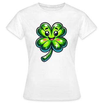trèfle - T-shirt Femme - blanc - Devant - AI Model Female 172 dark (172cm)