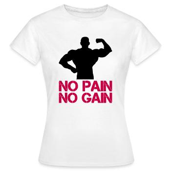 Gain de douleur Bodybuilder - T-shirt Femme - blanc - Devant - AI Model Female 172 dark (172cm)