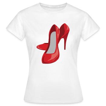 chaussures highheels schoes flipflops boots bottes54 - T-shirt Femme - blanc - Devant - AI Model Female 172 dark (172cm)