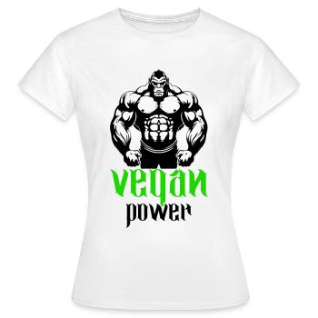 Gorilla Bodybuilder Végétalien - T-shirt Femme - blanc - Devant - AI Model Female 172 dark (172cm)