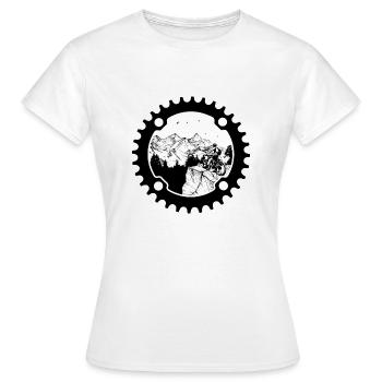 Biker en pignon (fond clair) - T-shirt Femme - blanc - Devant - AI Model Female 172 dark (172cm)