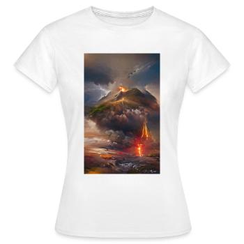 Vulcano en éruption - T-shirt Femme - blanc - Devant - AI Model Female 172 dark (172cm)