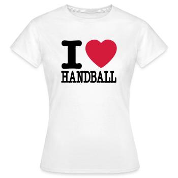 i love handball heart - Women's T-Shirt - white - Front - AI Model Female 172 dark (172cm)