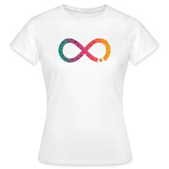 Unendlichkeit Stern Regenbogen - Frauen T-Shirt - Weiß - Vorne - AI Model Female 172 dark (172cm)