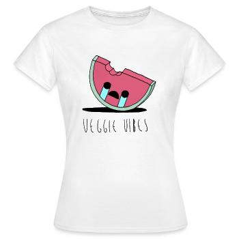 Végétarien - Végétalien - Veggie Vibes - T-shirt Femme - blanc - Devant - AI Model Female 172 dark (172cm)