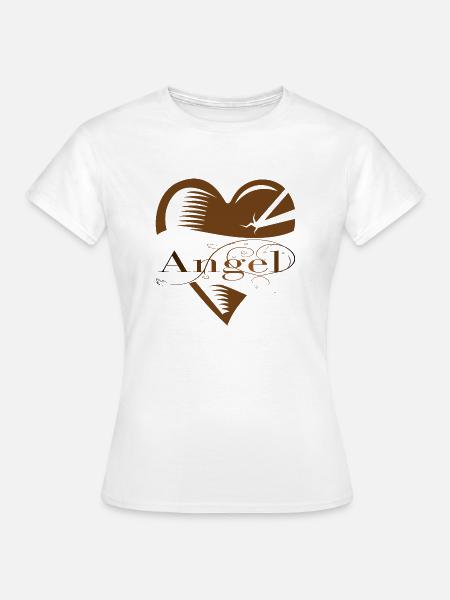 Engel Angel Herz Schutzengel - Frauen T-Shirt - Weiß