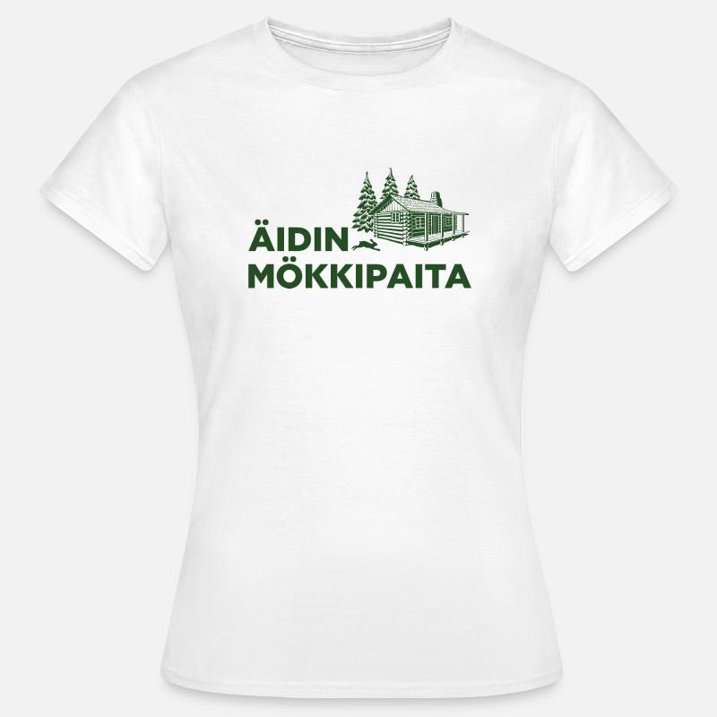 Äidin Mökkipaita - Paita Mökkeilyyn Äidille - Naisten t-paita - valkoinen