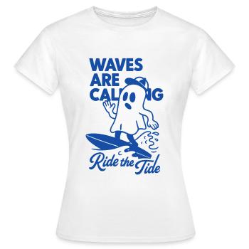 Ride the Tide - Surfing Ghost - Women's T-Shirt - white - Front - AI Model Female 172 dark (172cm)