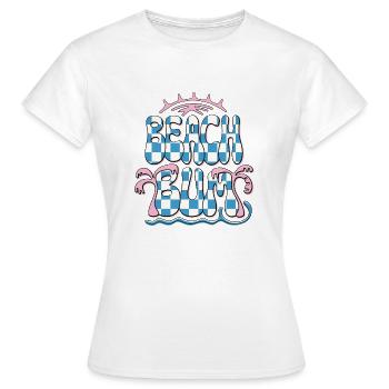 Beach Bum Palm Trees Summer Beach Retro Karos Surf - Women's T-Shirt - white - Front - AI Model Female 172 dark (172cm)