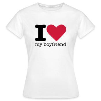 I Love My Boyfriend - T-shirt Femme - blanc - Devant - AI Model Female 172 dark (172cm)