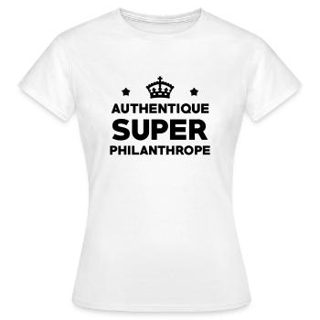 Philanthrope / Philanthropie / Association / - T-shirt Femme - blanc - Devant - AI Model Female 172 dark (172cm)