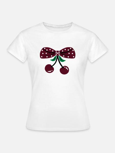 rockabilly kirschen - Frauen T-Shirt - Weiß