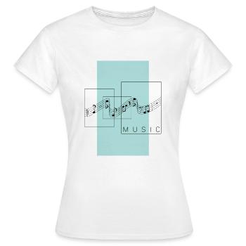 Musik. Melodie und geometrischer Stil. - Frauen T-Shirt - Weiß - Vorne - AI Model Female 172 dark (172cm)
