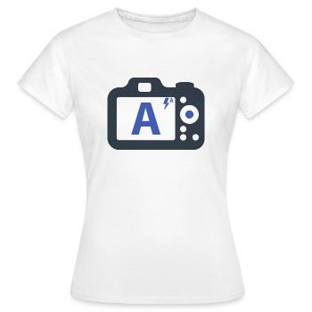 Kamera Automatik Modus - Frauen T-Shirt - Weiß - Vorne - AI Model Female 172 dark (172cm)
