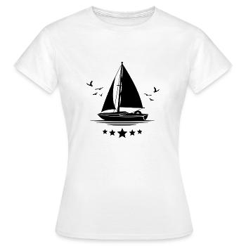 Voilier voilier dériveur skipper capitaine - T-shirt Femme - blanc - Devant - AI Model Female 172 dark (172cm)
