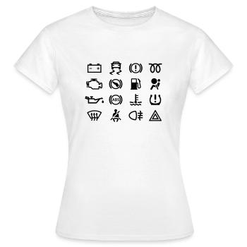 Voyants de voiture - T-shirt Femme - blanc - Devant - AI Model Female 172 dark (172cm)