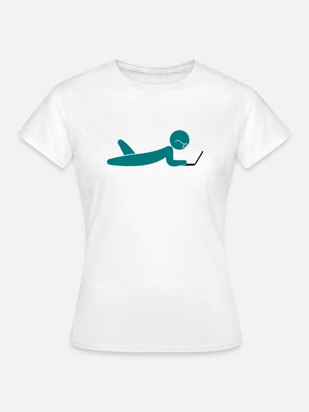 Ein Programmierer mit einem Laptop - Frauen T-Shirt - Weiß