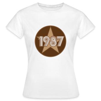 1987 College Star 3c - T-shirt Femme - blanc - Devant - AI Model Female 172 dark (172cm)