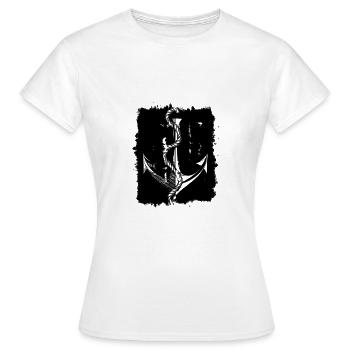 Anker mit Seil - Nautik Seefahrer Pier Maritim - Frauen T-Shirt - Weiß - Vorne - AI Model Female 172 dark (172cm)
