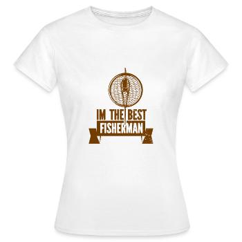 Angler Angelhaken Angelrute Sportfischer - Frauen T-Shirt - Weiß - Vorne - AI Model Female 172 dark (172cm)