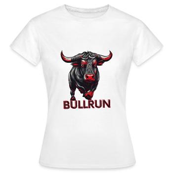 Marché boursier Bull Bull Run 2024/25 Crypto Trading - T-shirt Femme - blanc - Devant - AI Model Female 172 dark (172cm)