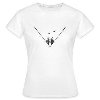 Ruhiger Wald - Frauen T-Shirt - Weiß - Vorne - AI Model Female 172 dark (172cm)