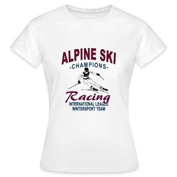 Alpine skiing - downhill skiing - slalom - skiers - Women's T-Shirt - white - Front - AI Model Female 172 dark (172cm)