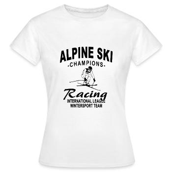Alpine skiing - downhill skiing - slalom - skiers - Women's T-Shirt - white - Front - AI Model Female 172 dark (172cm)