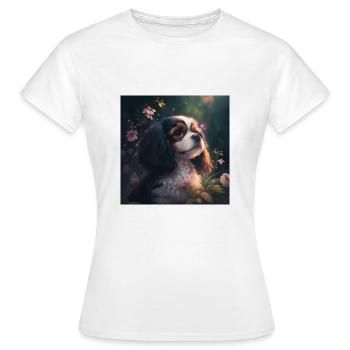 Charlie Spaniel Chiot - T-shirt Femme - blanc - Devant - AI Model Female 172 dark (172cm)