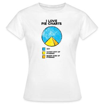 Pie pyramid, i love pie charts, Humour Funny Life - T-shirt Femme - blanc - Devant - AI Model Female 172 dark (172cm)