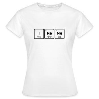 Tableau périodique des éléments - Irene noir - T-shirt Femme - blanc - Devant - AI Model Female 172 dark (172cm)