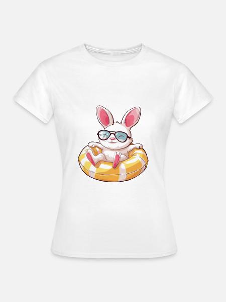 Hase Sommer Comic - Frauen T-Shirt - Weiß